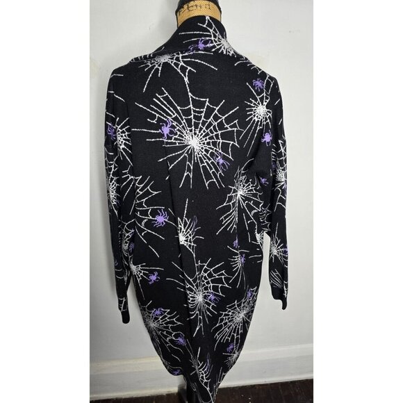 ❤️Modcloth The Wonderful Webs We Weave Halloween Sweater Goth Cardigan - Picture 3 of 10